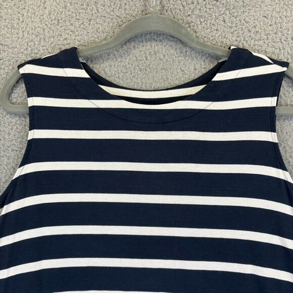 J Jill Tunic XLP Blue Beachy Nautical Striped Layering Tank Flowy Stretch Casual - Picture 2 of 9